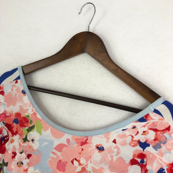 Matilda Jane Women's Size Small Bewitching Tidbit Blue White Pink Tunic Top - Picture 2 of 9